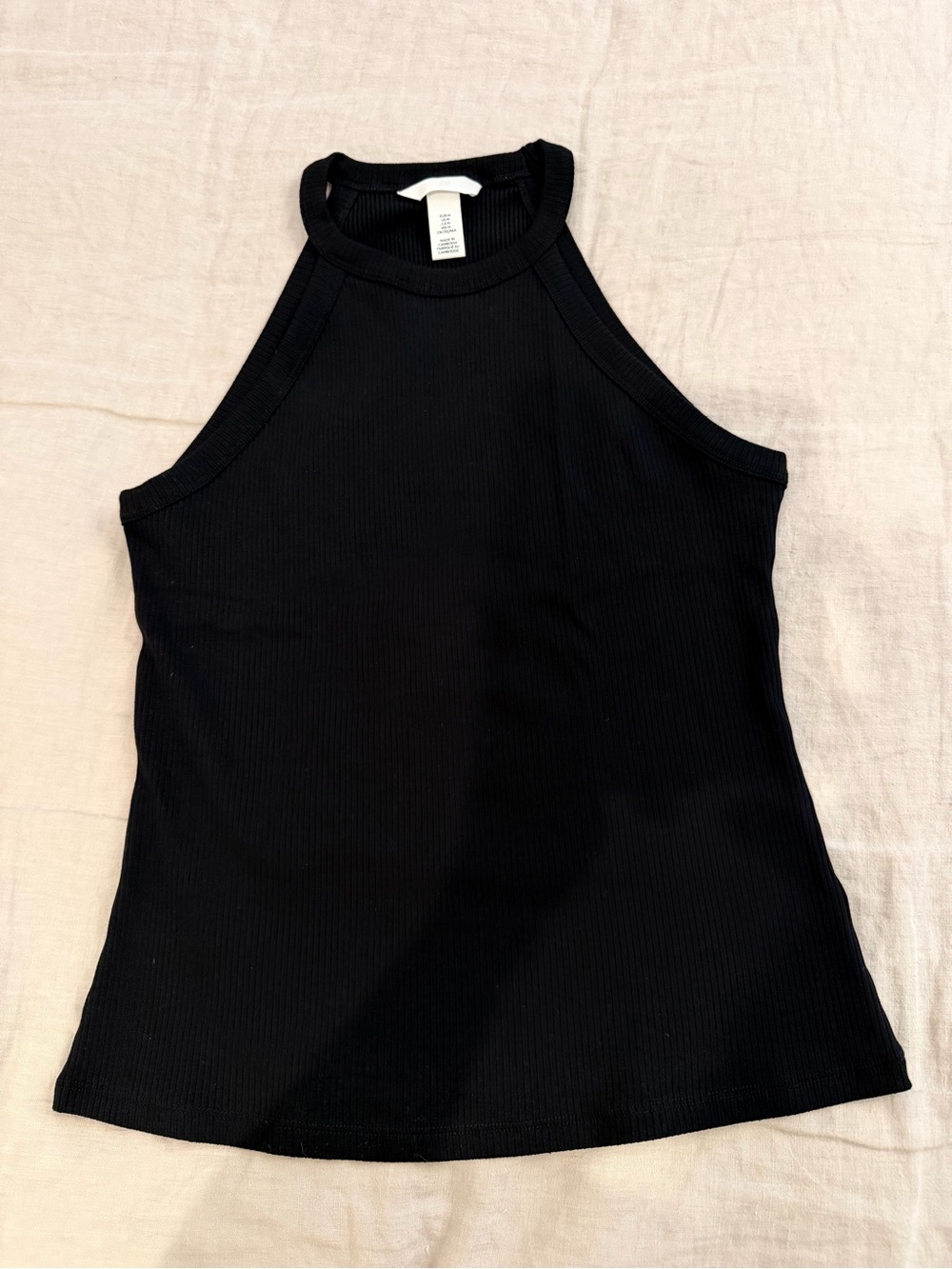 H&M Black Ribbed Tank Top, Sz M, NWOT